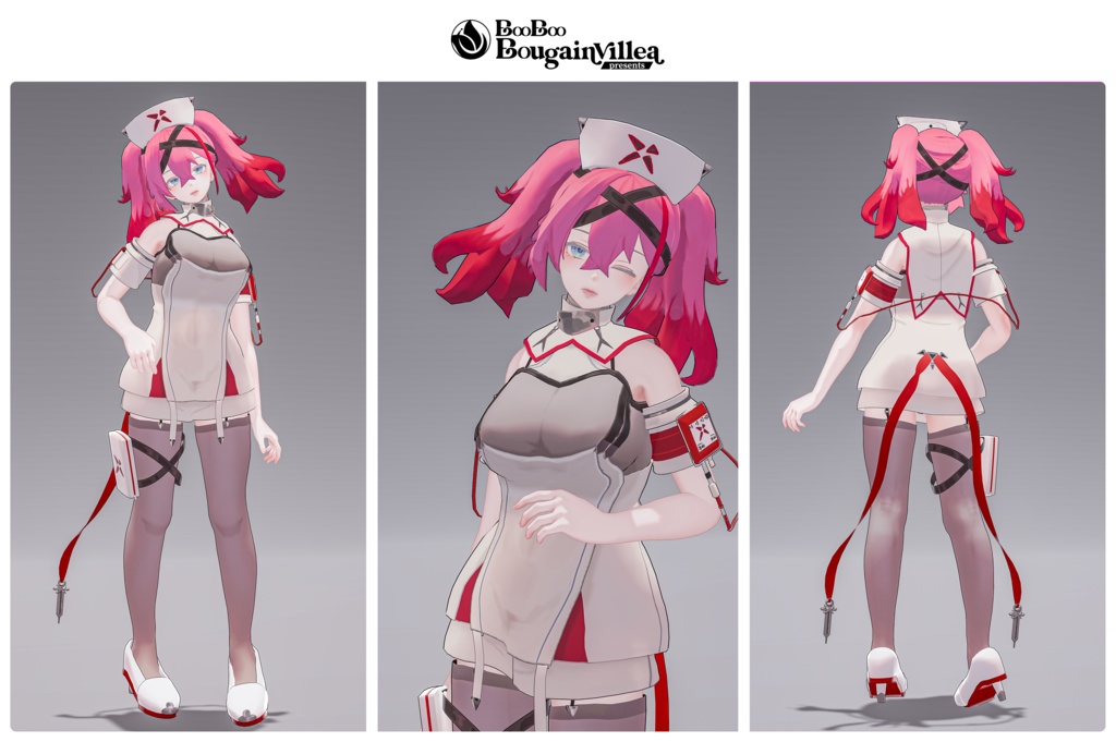 「デュラハンナースの範奈さん」 複数アバター対応衣装同梱 オリジナル3Dモデル VRChat向けアバター #e62f8b