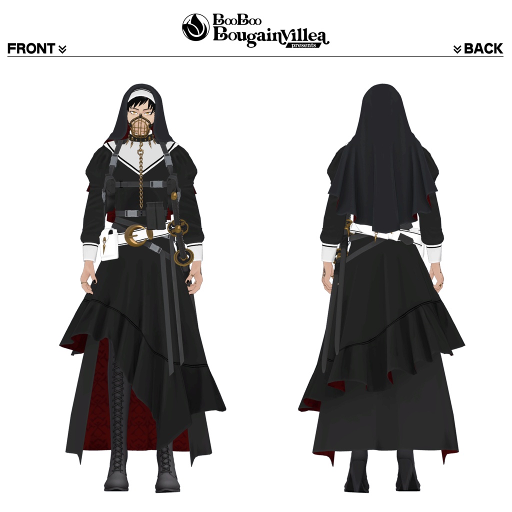 「咎牙」 複数アバター対応衣装同梱 オリジナル3Dモデル VRChat向けアバター #e62f8b