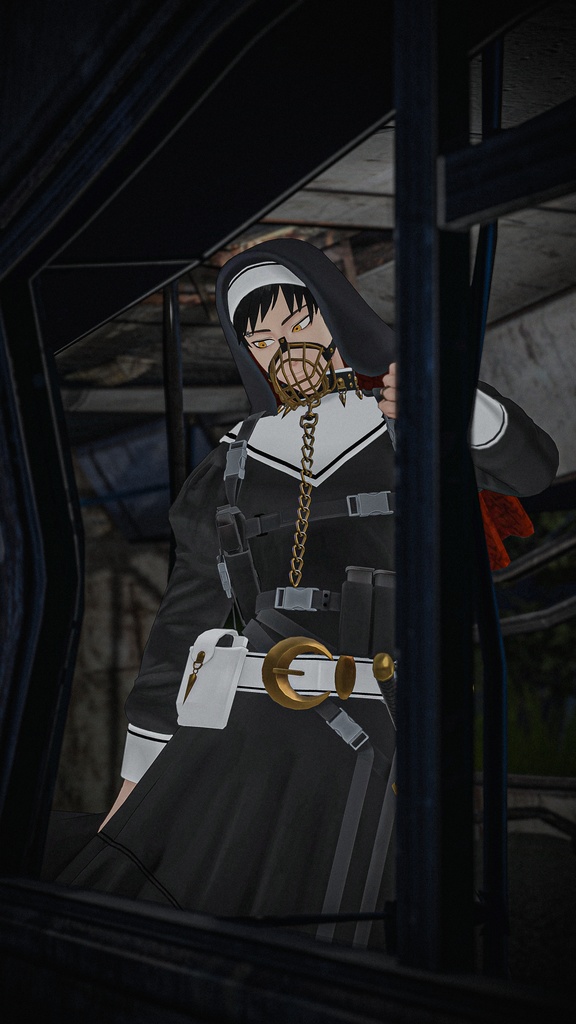 「咎牙」 複数アバター対応衣装同梱 オリジナル3Dモデル VRChat向けアバター #e62f8b