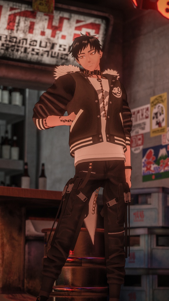 「咎牙」 複数アバター対応衣装同梱 オリジナル3Dモデル VRChat向けアバター #e62f8b