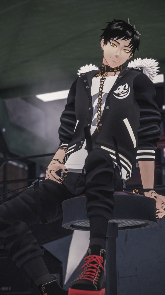 「咎牙」 複数アバター対応衣装同梱 オリジナル3Dモデル VRChat向けアバター #e62f8b