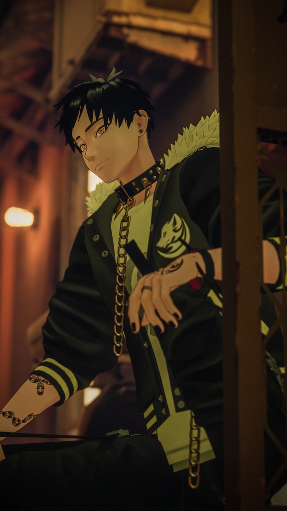 「咎牙」 複数アバター対応衣装同梱 オリジナル3Dモデル VRChat向けアバター #e62f8b