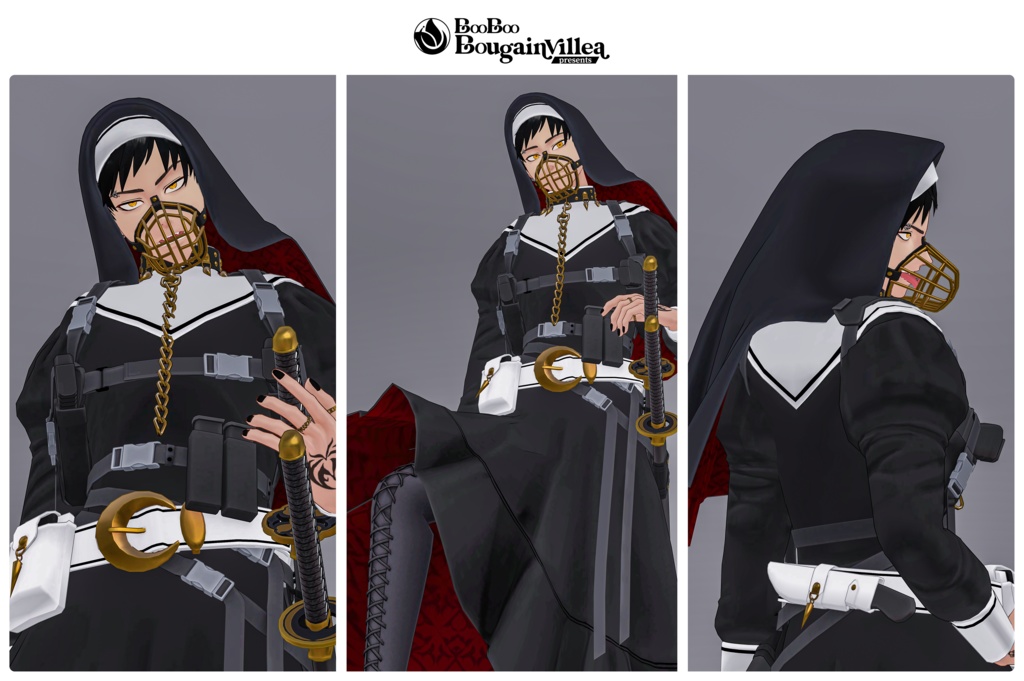 「咎牙」 複数アバター対応衣装同梱 オリジナル3Dモデル VRChat向けアバター #e62f8b