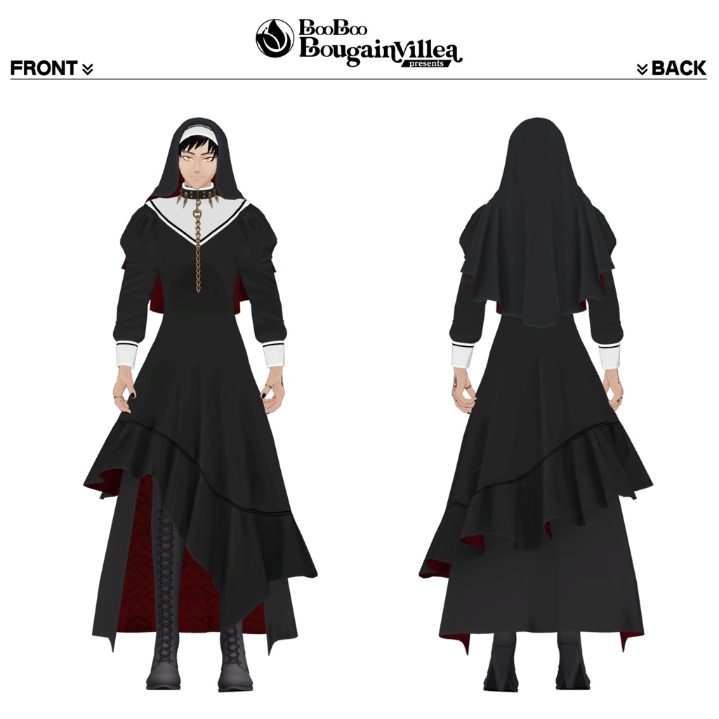 「咎牙」 複数アバター対応衣装同梱 オリジナル3Dモデル VRChat向けアバター #e62f8b