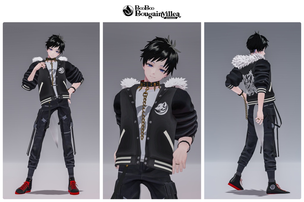 「咎牙」 複数アバター対応衣装同梱 オリジナル3Dモデル VRChat向けアバター #e62f8b