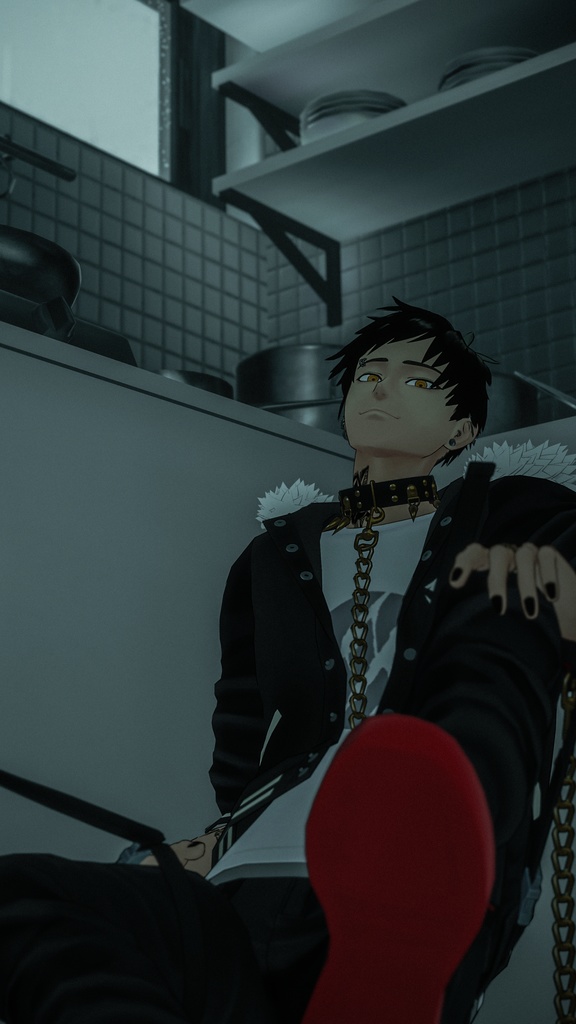 「咎牙」 複数アバター対応衣装同梱 オリジナル3Dモデル VRChat向けアバター #e62f8b