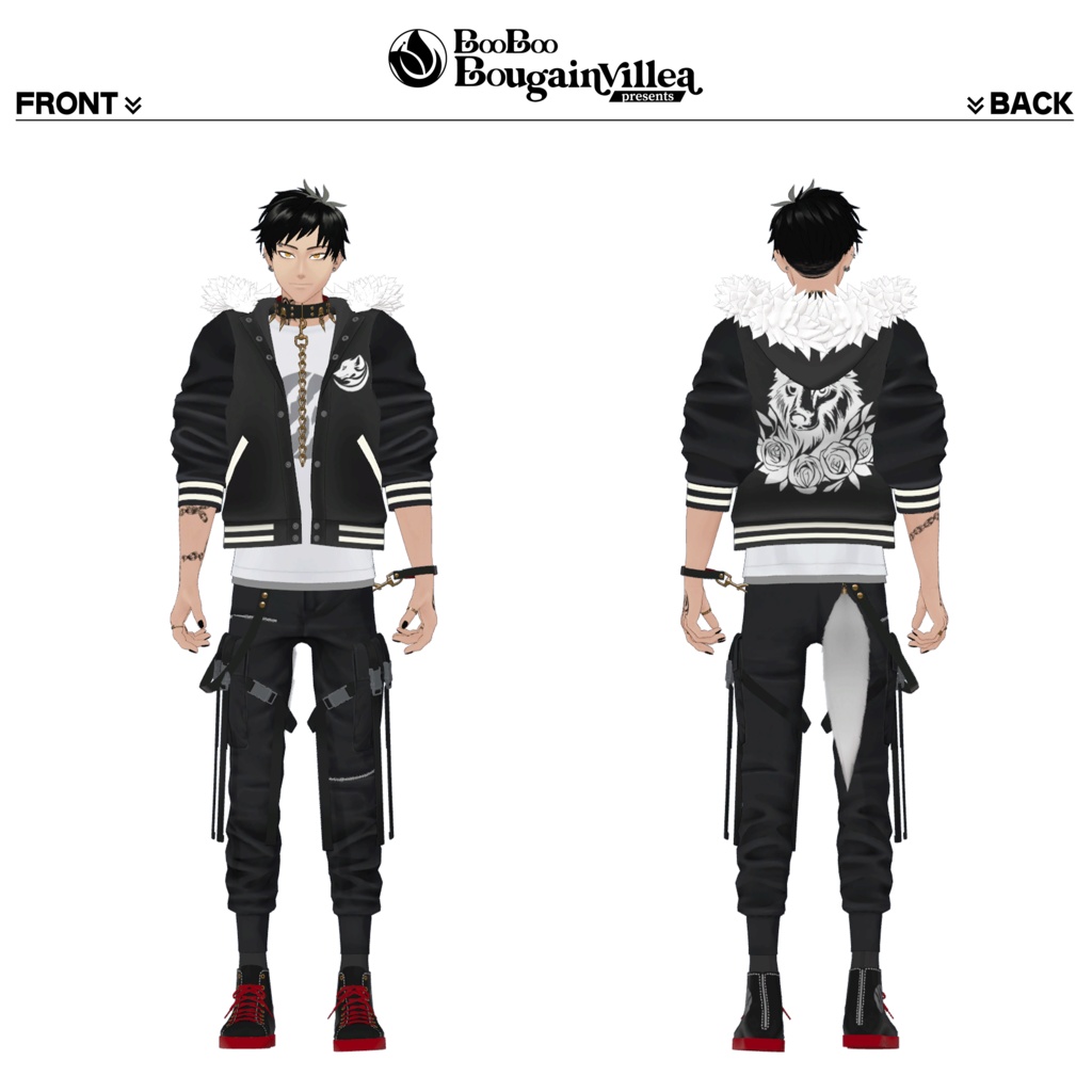 「咎牙」 複数アバター対応衣装同梱 オリジナル3Dモデル VRChat向けアバター #e62f8b