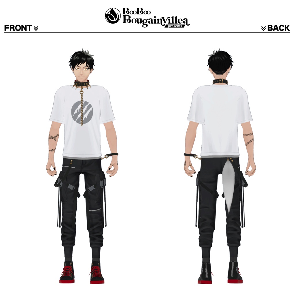 「咎牙」 複数アバター対応衣装同梱 オリジナル3Dモデル VRChat向けアバター #e62f8b