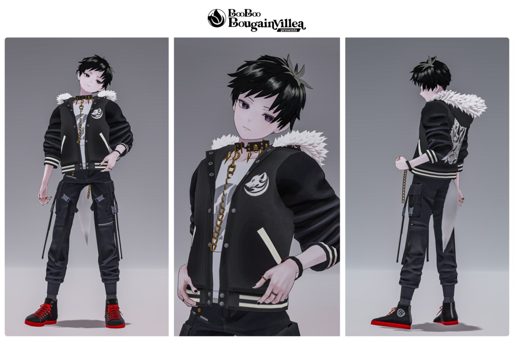 「咎牙」 複数アバター対応衣装同梱 オリジナル3Dモデル VRChat向けアバター #e62f8b