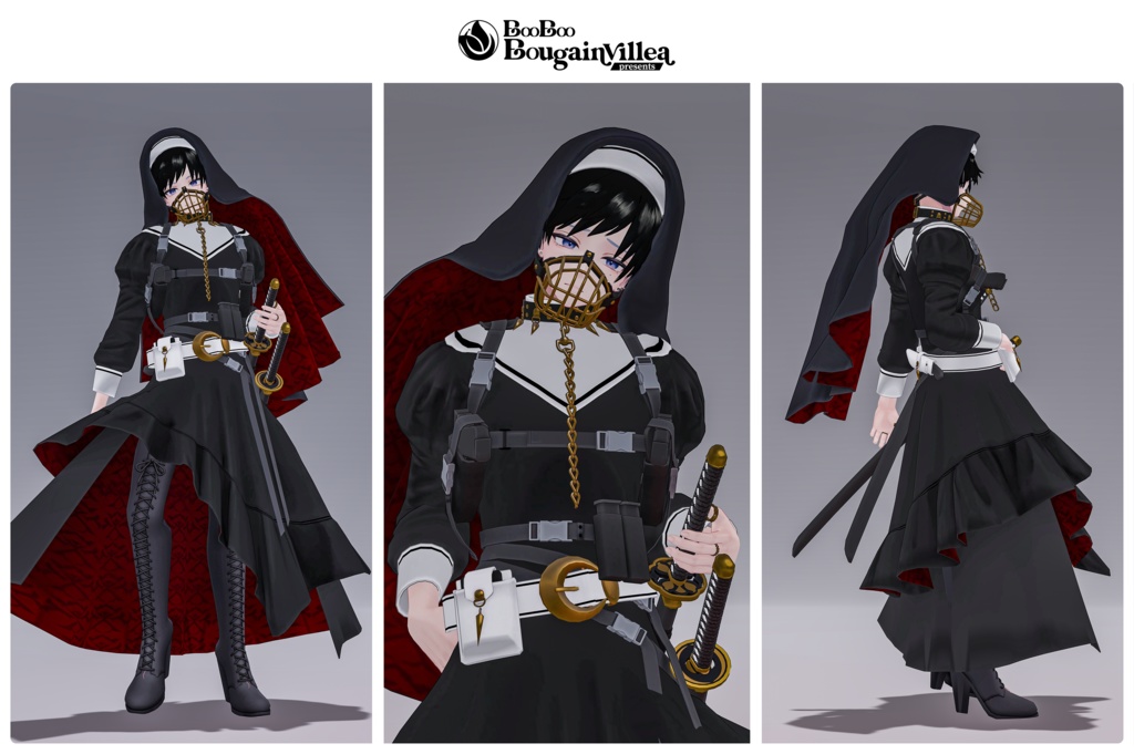 「咎牙」 複数アバター対応衣装同梱 オリジナル3Dモデル VRChat向けアバター #e62f8b