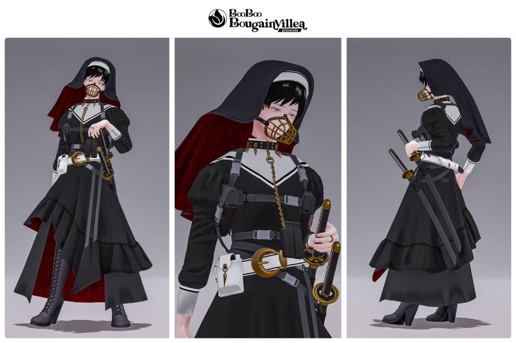 「咎牙」 複数アバター対応衣装同梱 オリジナル3Dモデル VRChat向けアバター #e62f8b