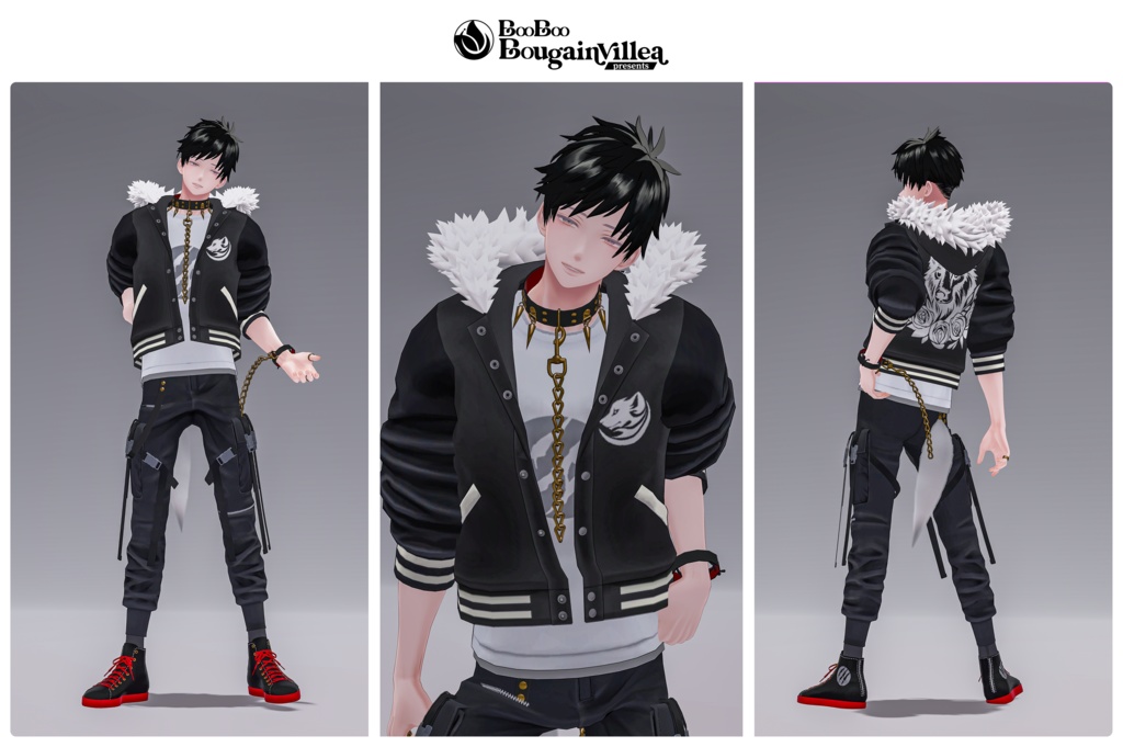 「咎牙」 複数アバター対応衣装同梱 オリジナル3Dモデル VRChat向けアバター #e62f8b