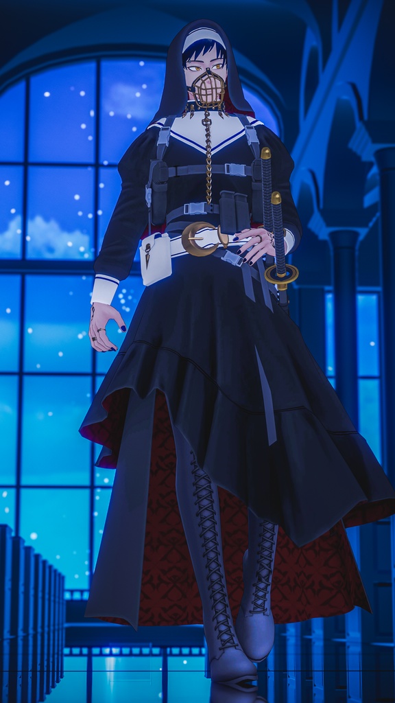 「咎牙」 複数アバター対応衣装同梱 オリジナル3Dモデル VRChat向けアバター #e62f8b