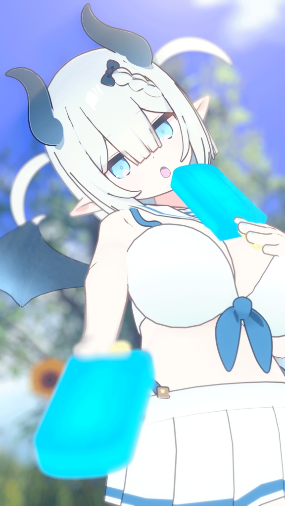 👿🍔デビルウエイトレス ベルセリナ 複数アバター対応衣装同梱 オリジナル3Dモデル VRChat向けアバター #e62f8b