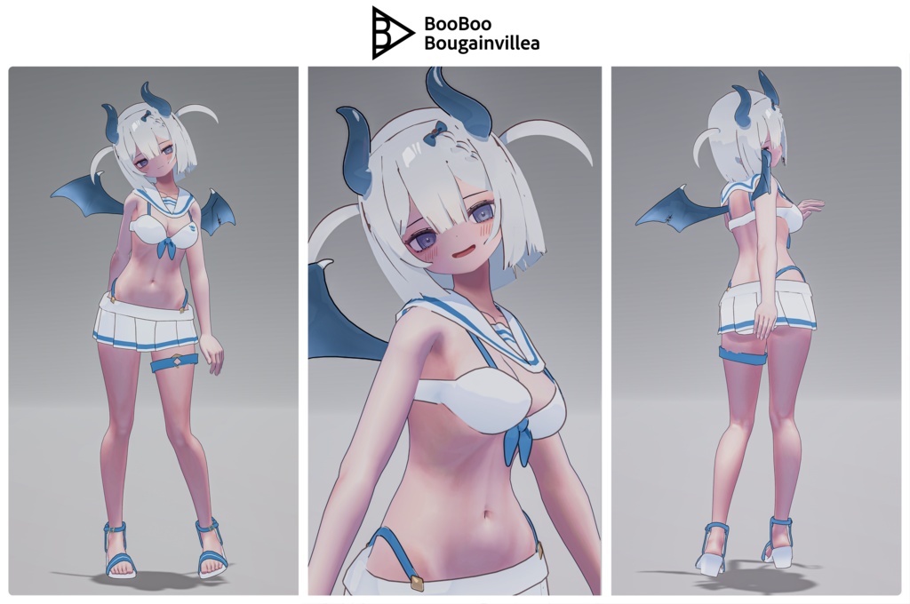 👿🍔デビルウエイトレス ベルセリナ 複数アバター対応衣装同梱 オリジナル3Dモデル VRChat向けアバター #e62f8b