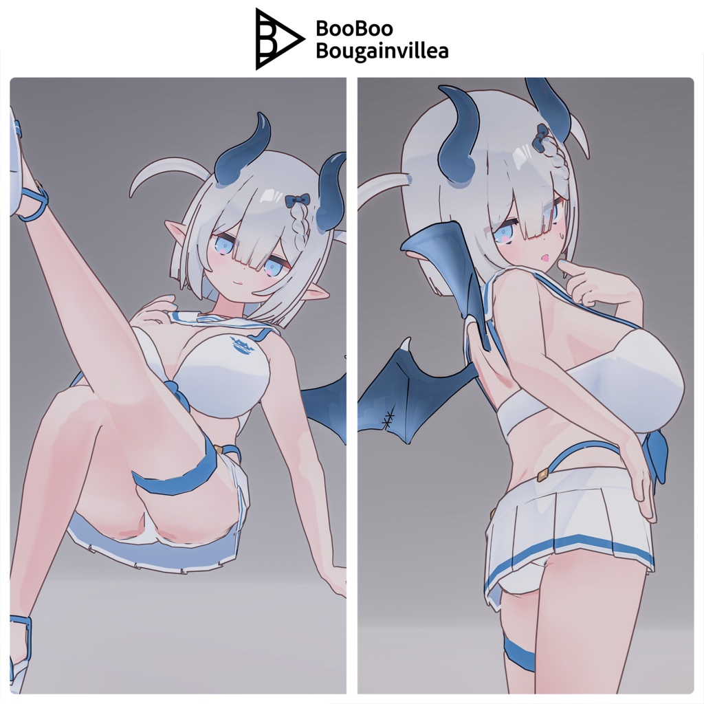 👿🍔デビルウエイトレス ベルセリナ 複数アバター対応衣装同梱 オリジナル3Dモデル VRChat向けアバター #e62f8b