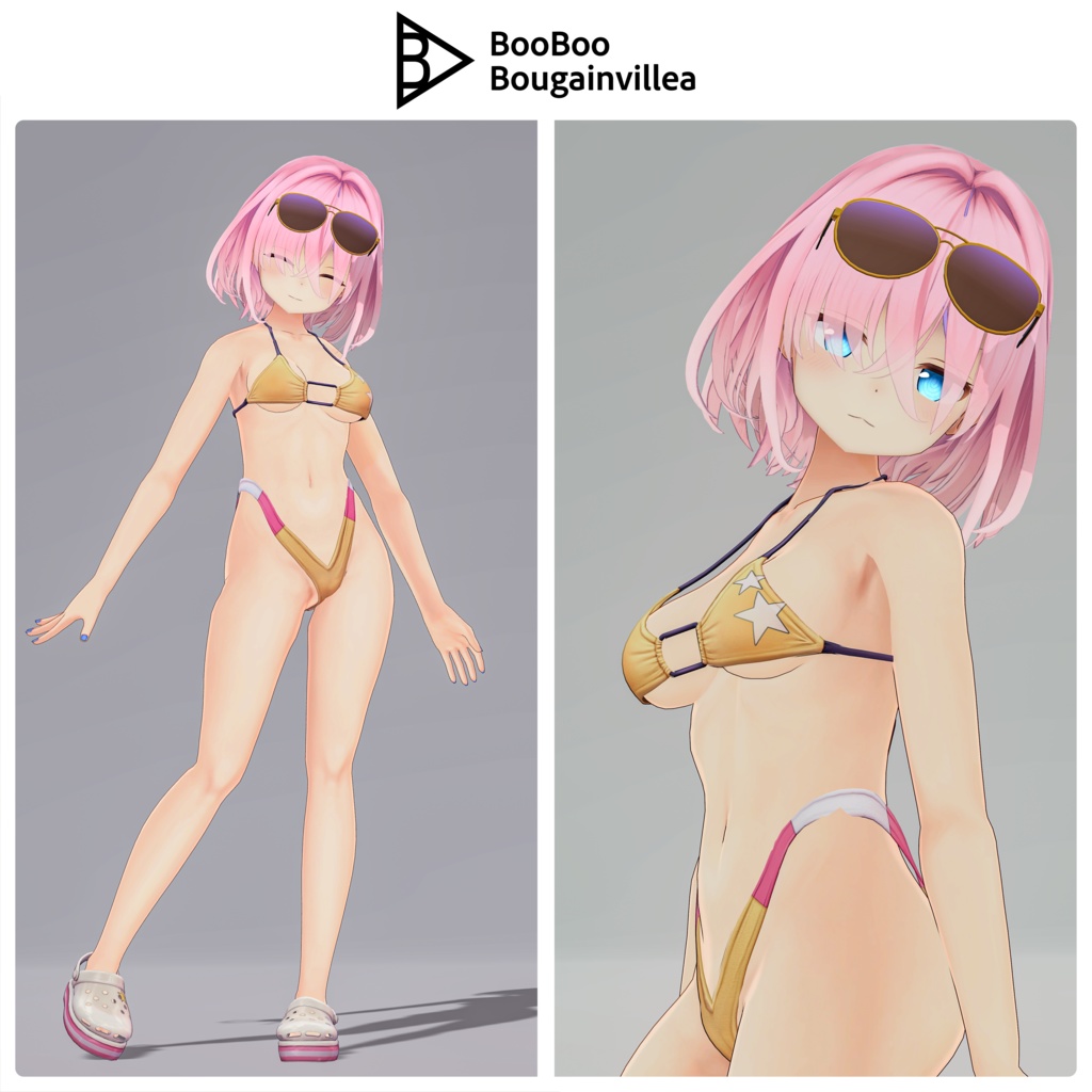 悪魔ギャルのサタニカ 複数アバター対応衣装同梱 オリジナル3Dモデル VRChat向けアバター #e62f8b