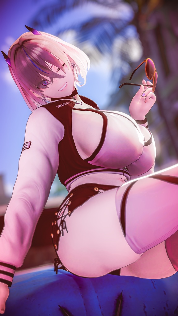 悪魔ギャルのサタニカ 複数アバター対応衣装同梱 オリジナル3Dモデル VRChat向けアバター #e62f8b