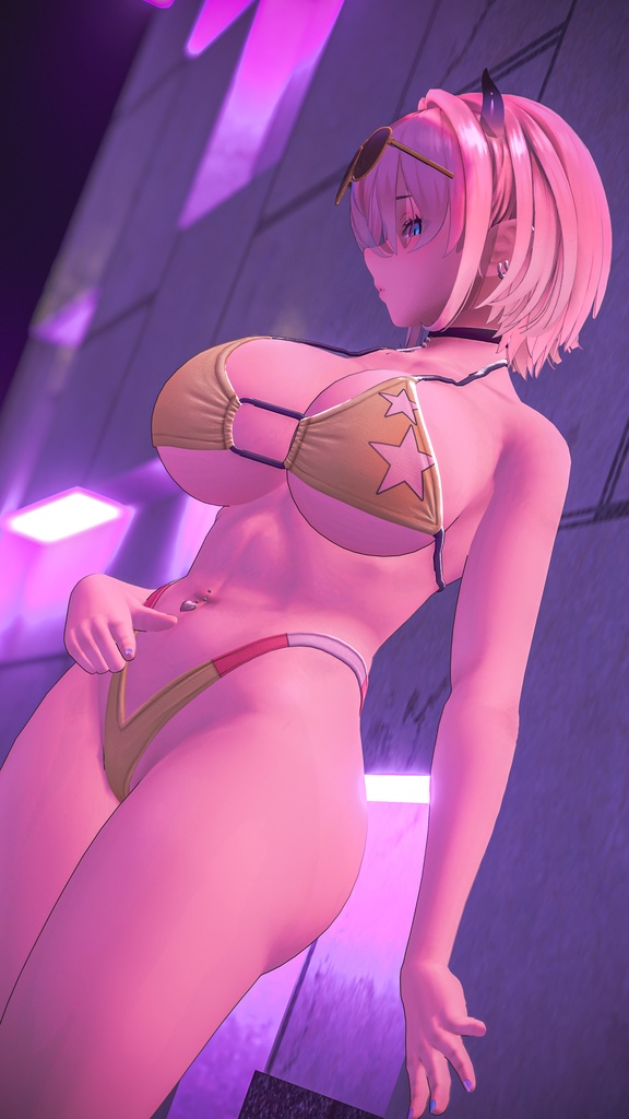 悪魔ギャルのサタニカ 複数アバター対応衣装同梱 オリジナル3Dモデル VRChat向けアバター #e62f8b