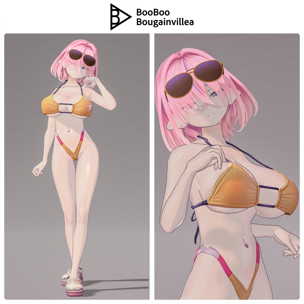 悪魔ギャルのサタニカ 複数アバター対応衣装同梱 オリジナル3Dモデル VRChat向けアバター #e62f8b