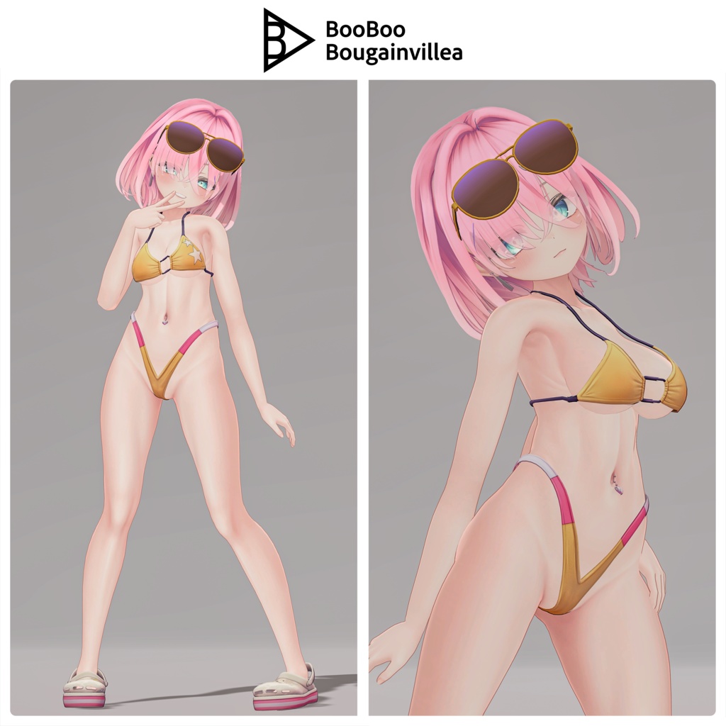 悪魔ギャルのサタニカ 複数アバター対応衣装同梱 オリジナル3Dモデル VRChat向けアバター #e62f8b