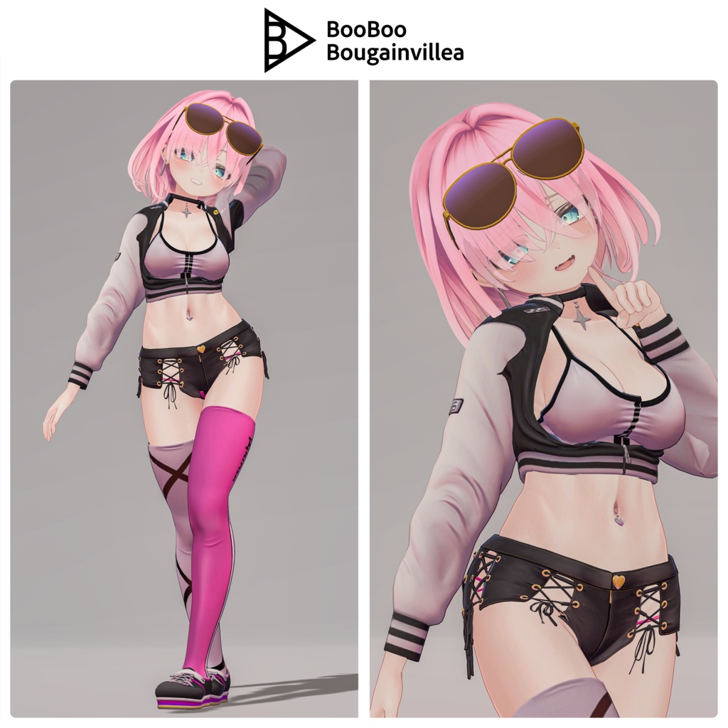 悪魔ギャルのサタニカ 複数アバター対応衣装同梱 オリジナル3Dモデル VRChat向けアバター #e62f8b