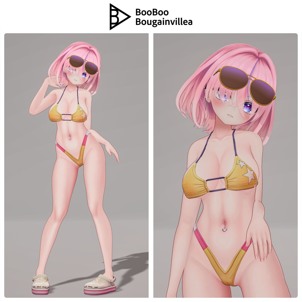 悪魔ギャルのサタニカ 複数アバター対応衣装同梱 オリジナル3Dモデル VRChat向けアバター #e62f8b