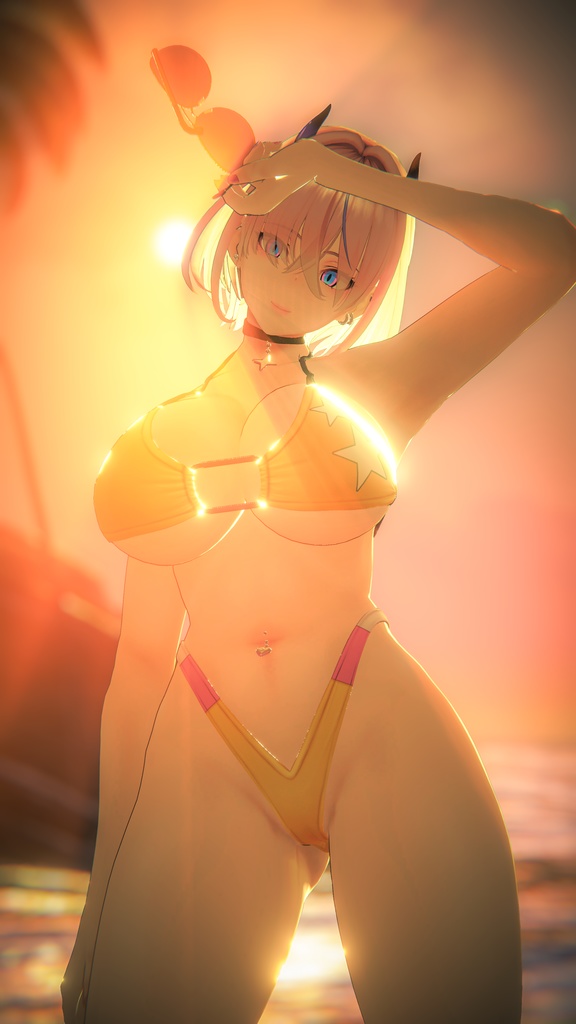 悪魔ギャルのサタニカ 複数アバター対応衣装同梱 オリジナル3Dモデル VRChat向けアバター #e62f8b