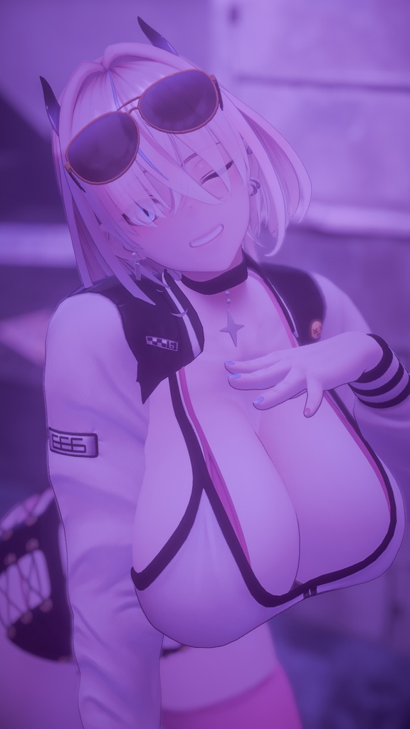 悪魔ギャルのサタニカ 複数アバター対応衣装同梱 オリジナル3Dモデル VRChat向けアバター #e62f8b