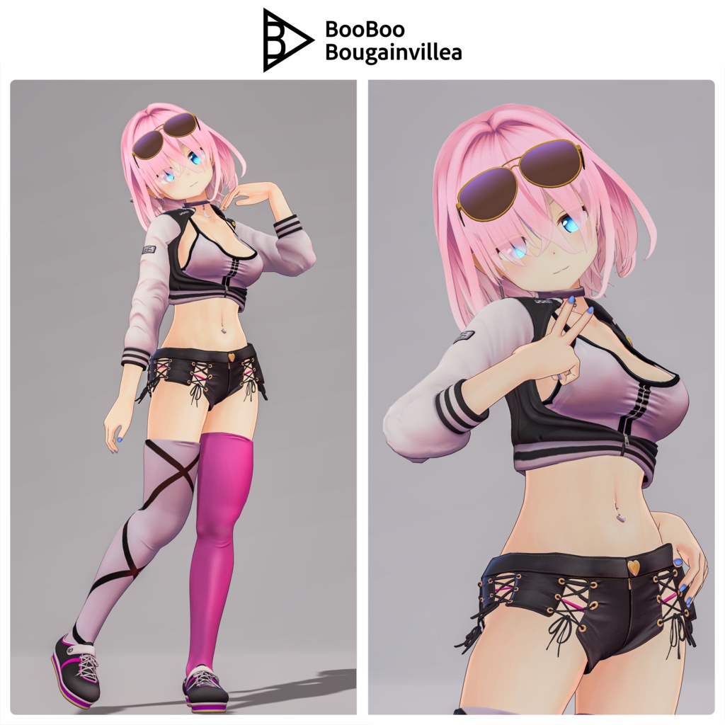 悪魔ギャルのサタニカ 複数アバター対応衣装同梱 オリジナル3Dモデル VRChat向けアバター #e62f8b