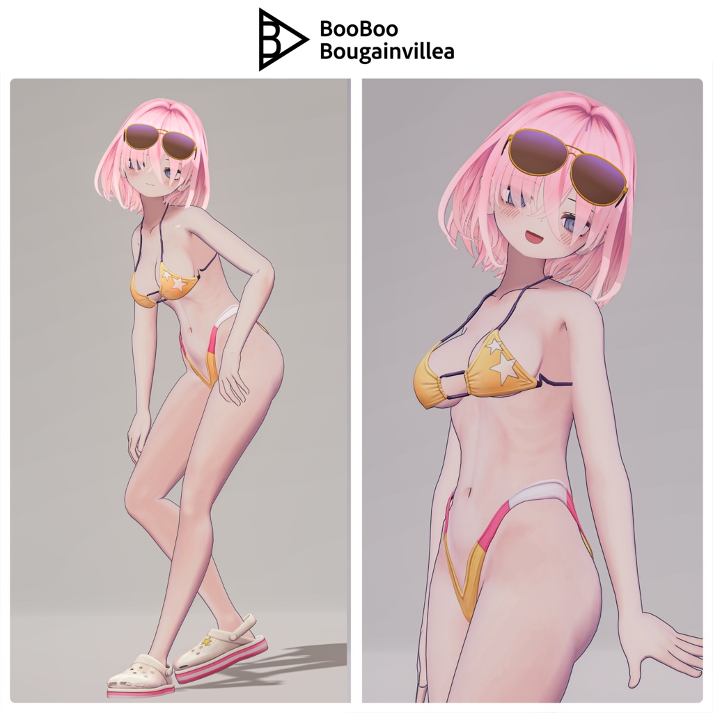 悪魔ギャルのサタニカ 複数アバター対応衣装同梱 オリジナル3Dモデル VRChat向けアバター #e62f8b