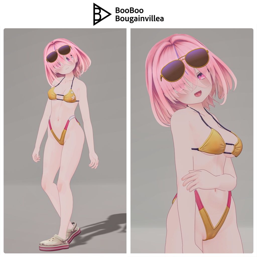 悪魔ギャルのサタニカ 複数アバター対応衣装同梱 オリジナル3Dモデル VRChat向けアバター #e62f8b