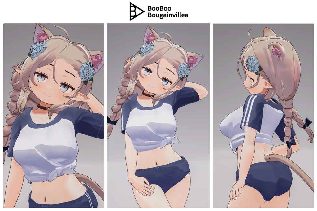 ジト目エルフのモニカ VRChat向けオリジナル3Dアバター #e62f8b