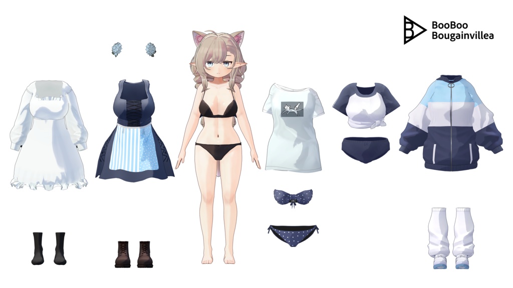 ジト目エルフのモニカ VRChat向けオリジナル3Dアバター #e62f8b