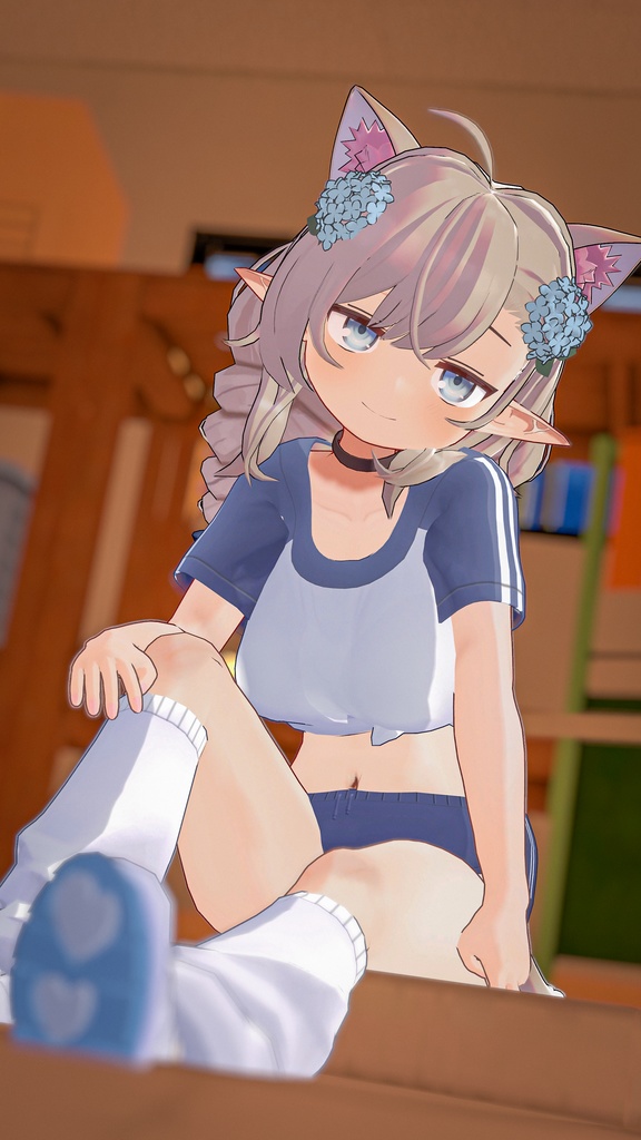 ジト目エルフのモニカ VRChat向けオリジナル3Dアバター #e62f8b