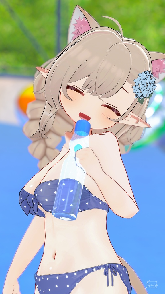 ジト目エルフのモニカ VRChat向けオリジナル3Dアバター #e62f8b