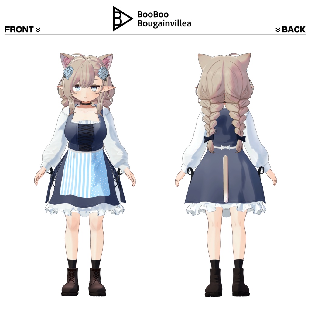 ジト目エルフのモニカ VRChat向けオリジナル3Dアバター #e62f8b