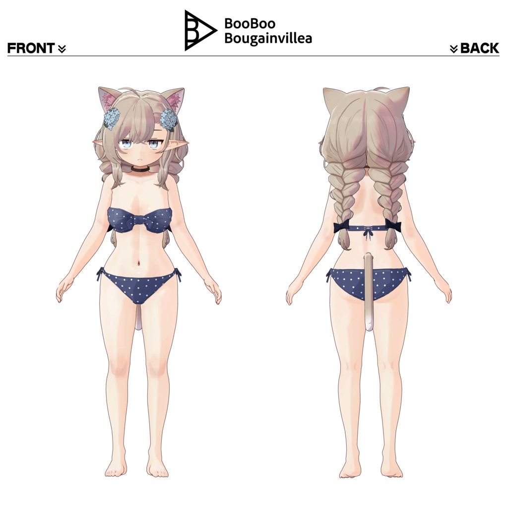 ジト目エルフのモニカ VRChat向けオリジナル3Dアバター #e62f8b