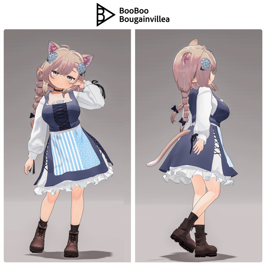 ジト目エルフのモニカ VRChat向けオリジナル3Dアバター #e62f8b