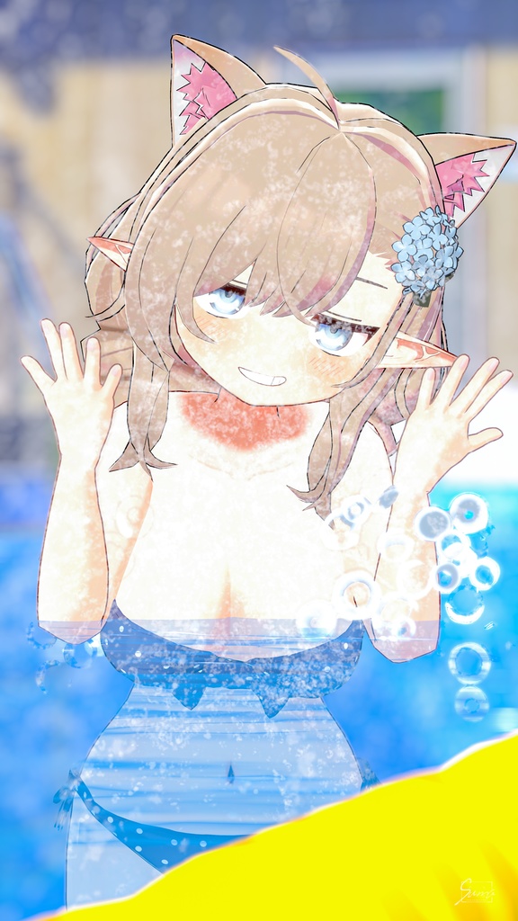 ジト目エルフのモニカ VRChat向けオリジナル3Dアバター #e62f8b