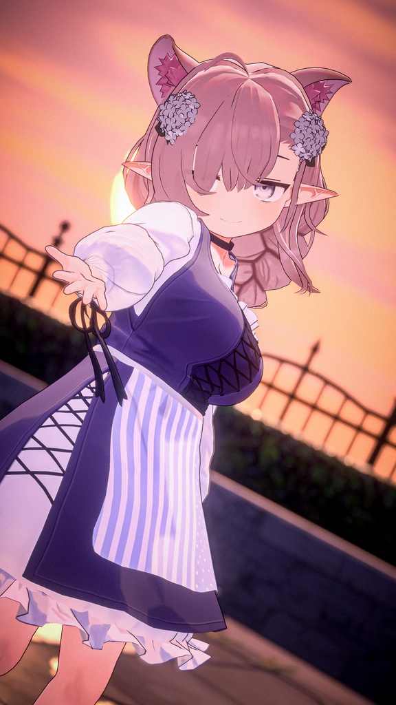 ジト目エルフのモニカ VRChat向けオリジナル3Dアバター #e62f8b