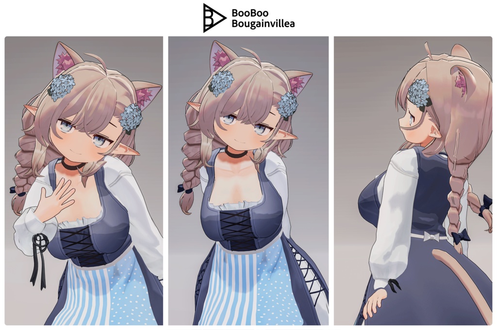 ジト目エルフのモニカ VRChat向けオリジナル3Dアバター #e62f8b