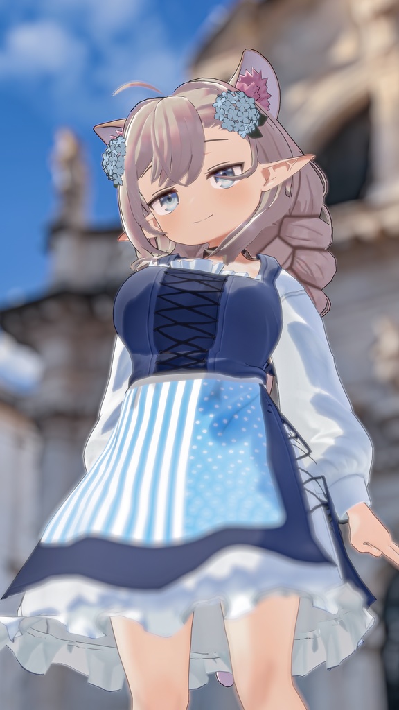 ジト目エルフのモニカ VRChat向けオリジナル3Dアバター #e62f8b