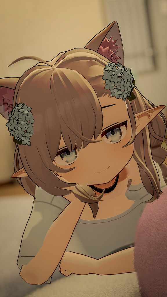 ジト目エルフのモニカ VRChat向けオリジナル3Dアバター #e62f8b