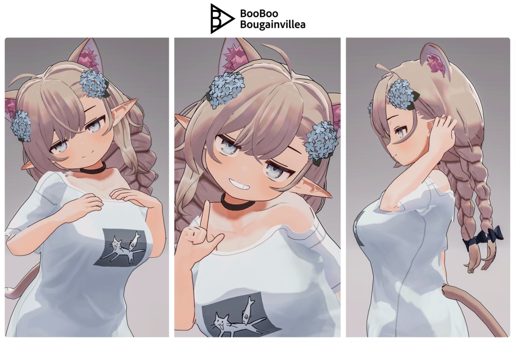 ジト目エルフのモニカ VRChat向けオリジナル3Dアバター #e62f8b