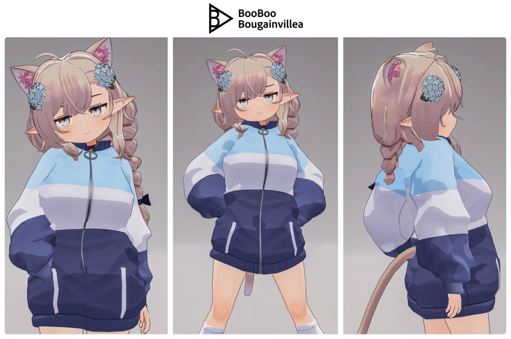 ジト目エルフのモニカ VRChat向けオリジナル3Dアバター #e62f8b