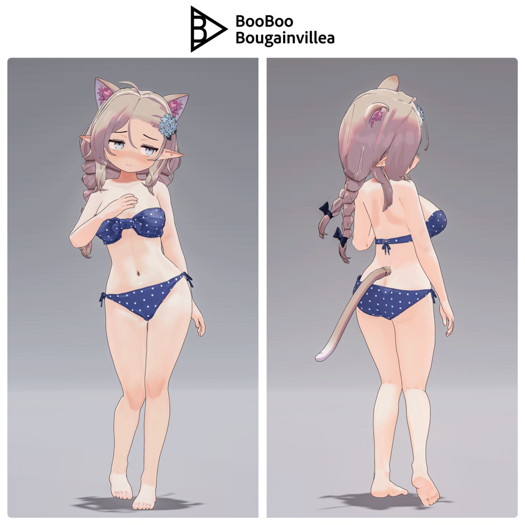 ジト目エルフのモニカ VRChat向けオリジナル3Dアバター #e62f8b