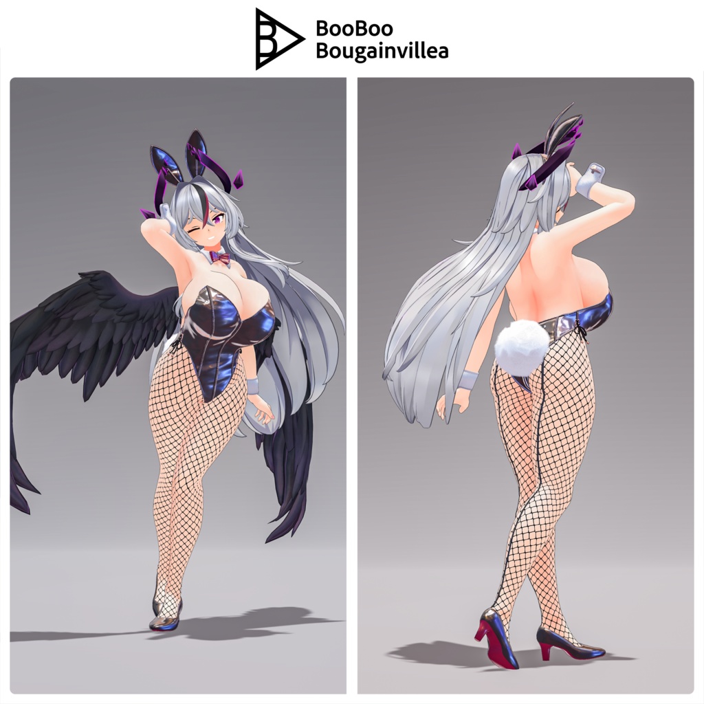 銀髪堕天使メイド ノクシエル VRChat向けオリジナル3Dアバター #e62f8b