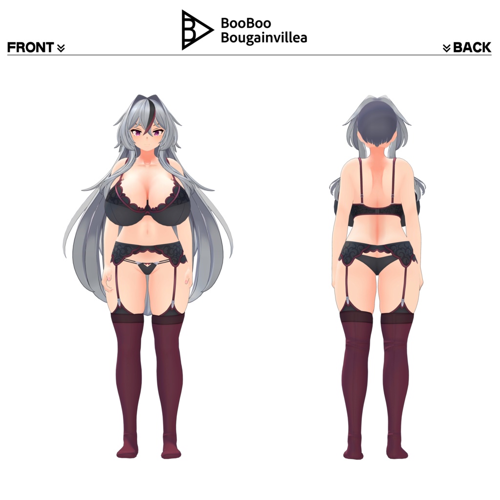 銀髪堕天使メイド ノクシエル VRChat向けオリジナル3Dアバター #e62f8b