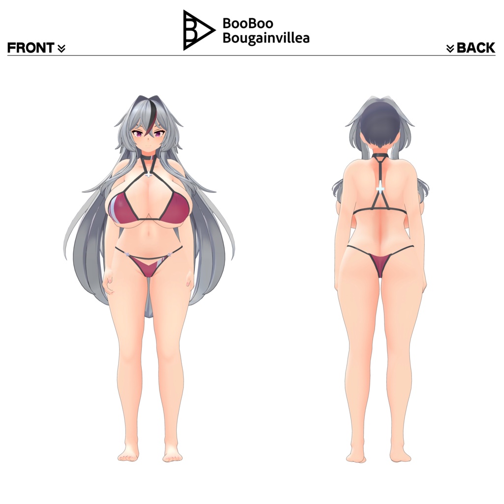 銀髪堕天使メイド ノクシエル VRChat向けオリジナル3Dアバター #e62f8b